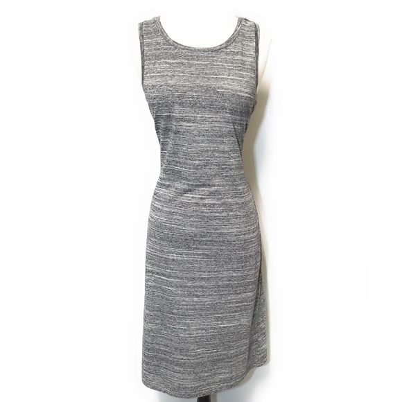 FABLETICS Eileen Midi Dress with Cut Out Back Charcoal Space Dye Size S - Picture 2 of 9